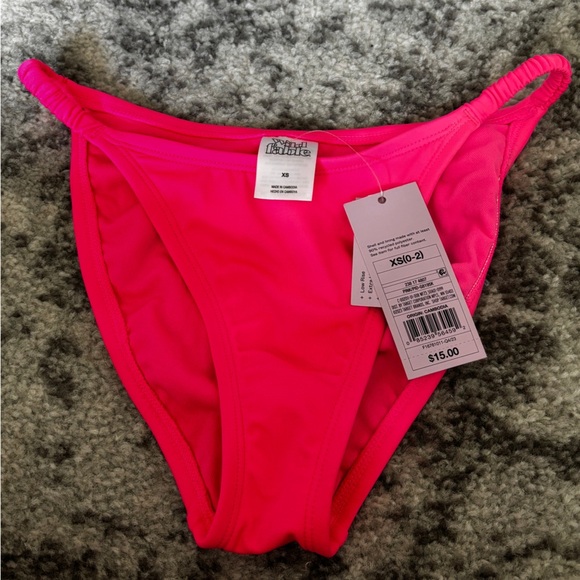 Target Other - NWT Wild Fable Pink Low Rise Bikini Bottom Ruched Side Size XS
